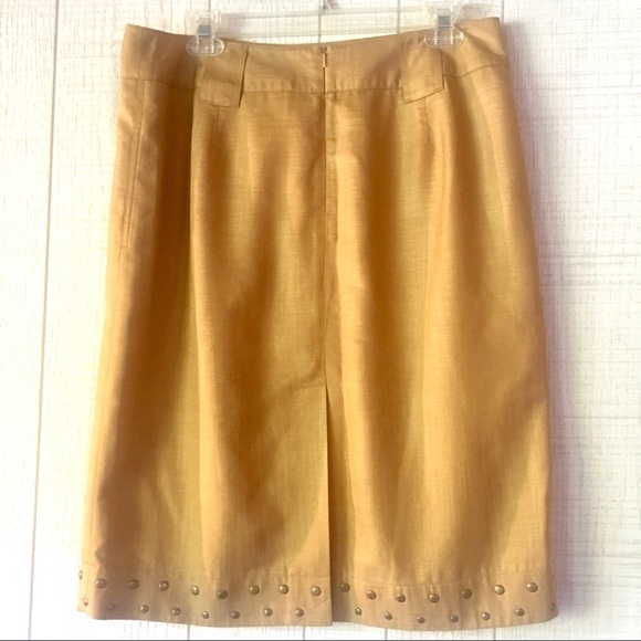 {Grace Dane Lewis} Mustard Tan Stud Pencil Skirt - Picture 5 of 7